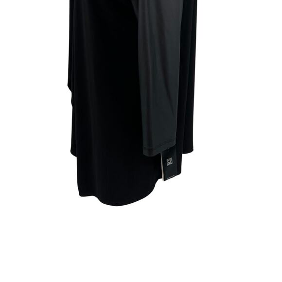 Clara Sunwoo Liquid Leather Sleeve Drape Cardigan Black Size Large *flawed - Picture 8 of 12